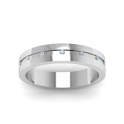 7 MM Flat Diamond Mens Wedding Band